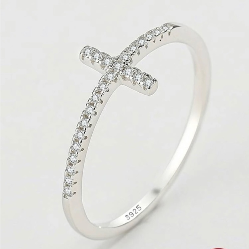 I Hope Silver Cross Ring